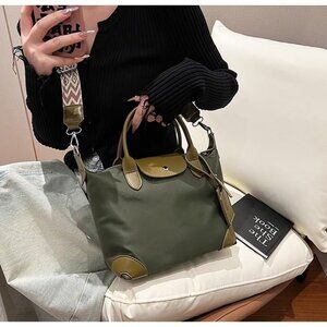 Chic Lightweight Purse with Leather Top-handle Green